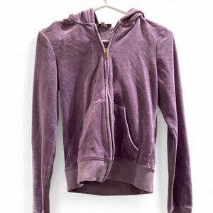 Juicy Couture Velour Zip-Up Hoodie (S) - Lilac